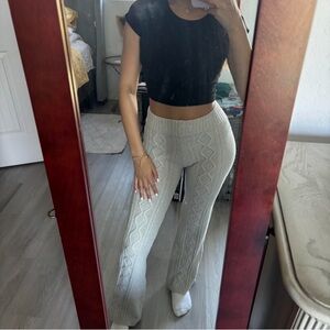 Stylish Gray Knit Pants
